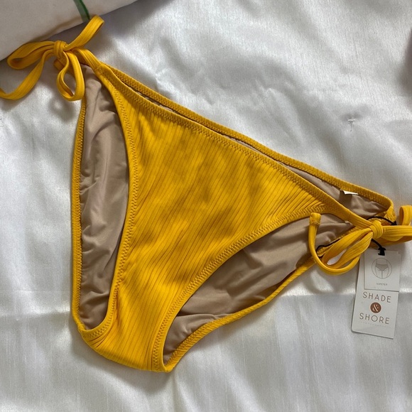 Shade & Shore Spice Yellow Ribbed Side tie Bikini Bottom - Picture 4 of 7